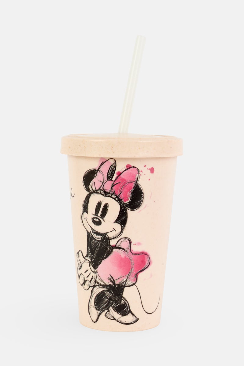 Disney Minnie Mouse Bamboo Fiber Tumbler With Straw 473 ml, Cream - Image 1