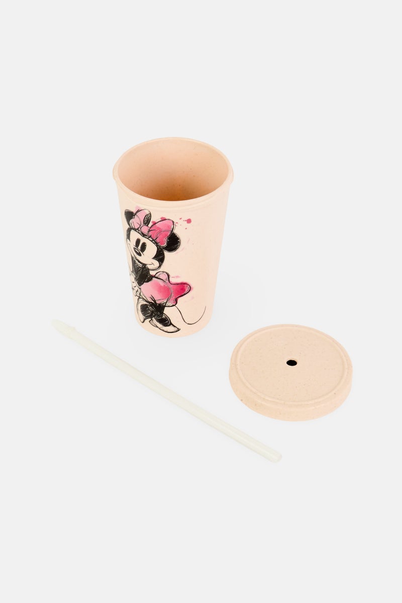 Disney Minnie Mouse Bamboo Fiber Tumbler With Straw 473 ml, Cream - Image 2