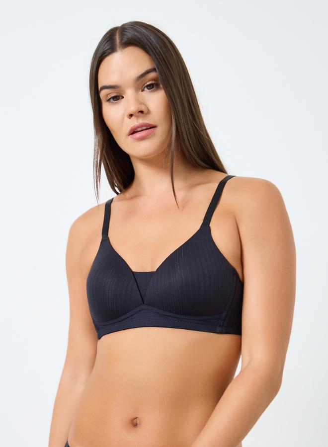 Styli Pack of 3 - Padded Non Wired Ribbed T-Shirt Bra - Image 2