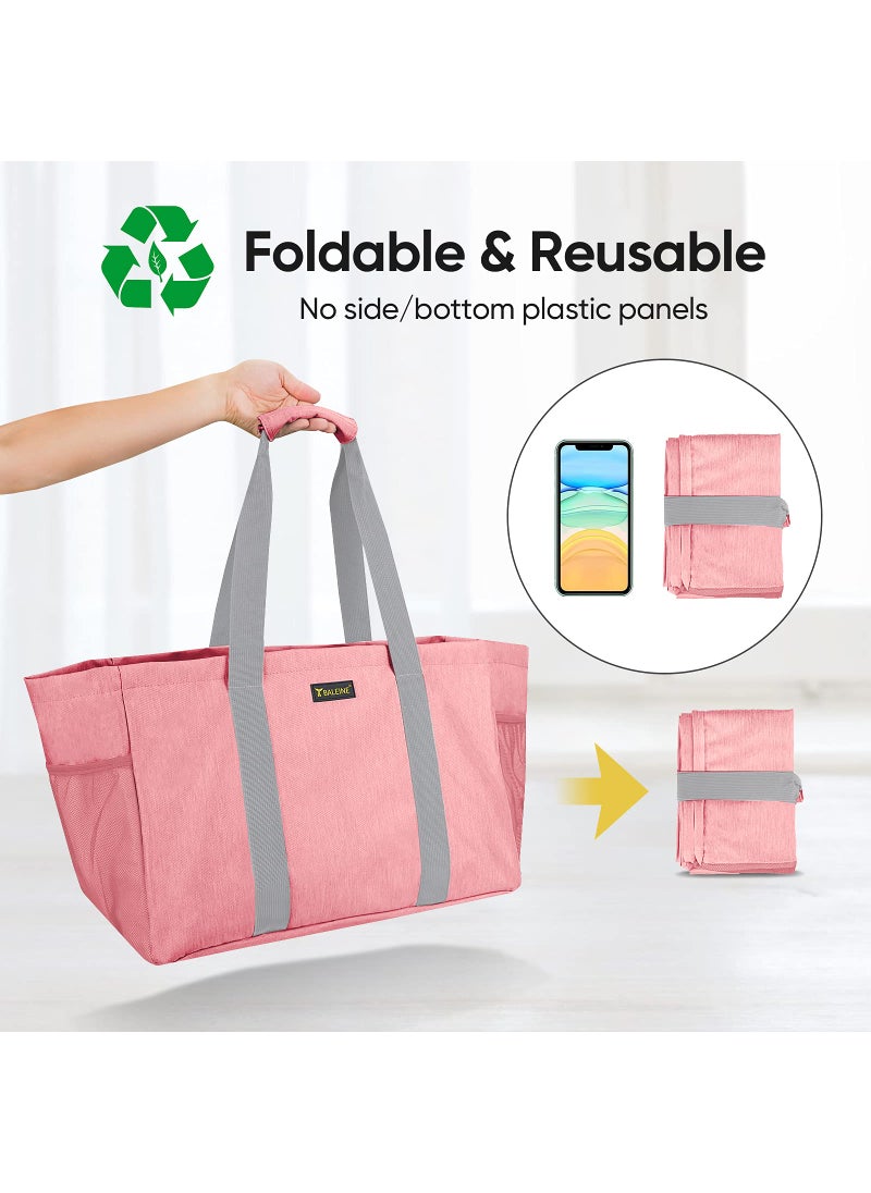 BALEINE Soft 9 Gallon Extra Large Utility Tote  Foldable Reusable Storage Bag (Peach Pink)