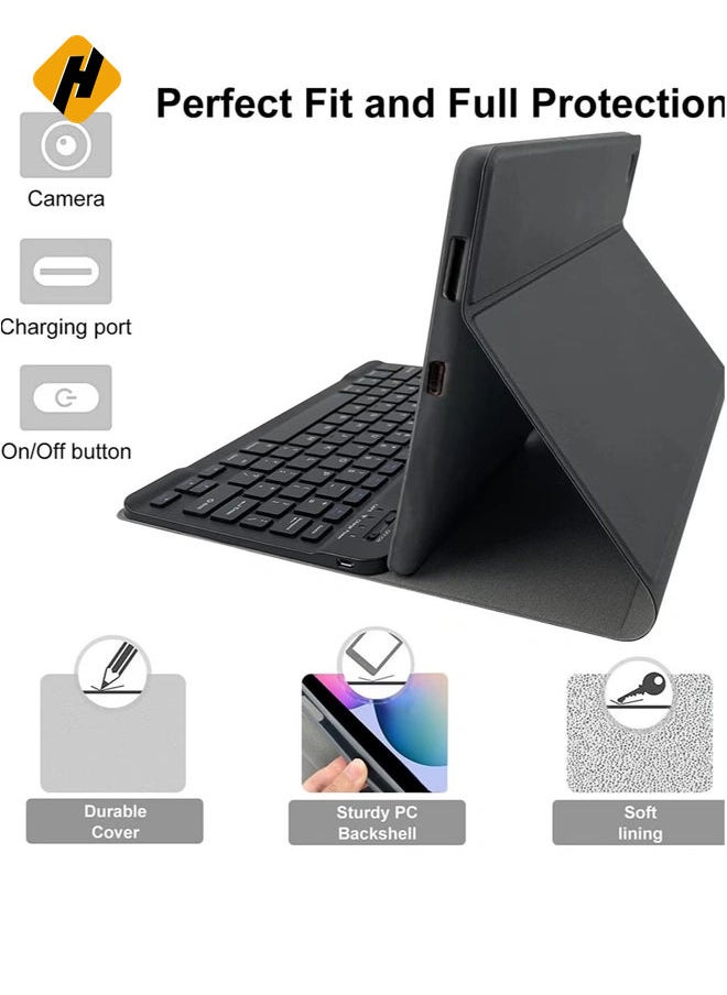 HuHa Keyboard Case for Samsung Galaxy Tab S6 Lite 10.4'' (SM-P610/P615/P613/P619,2020/2022), Lachesis Business Leather Folio Cover with Detachable Magnetically Bluetooth Keyboard with S-Pen Holder, Black  - Image 4