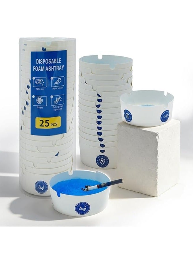 Disposable paper ashtrays, smoke and odor free, portable for indoor and outdoor use, 25 pieces, eco-friendly - Image 1