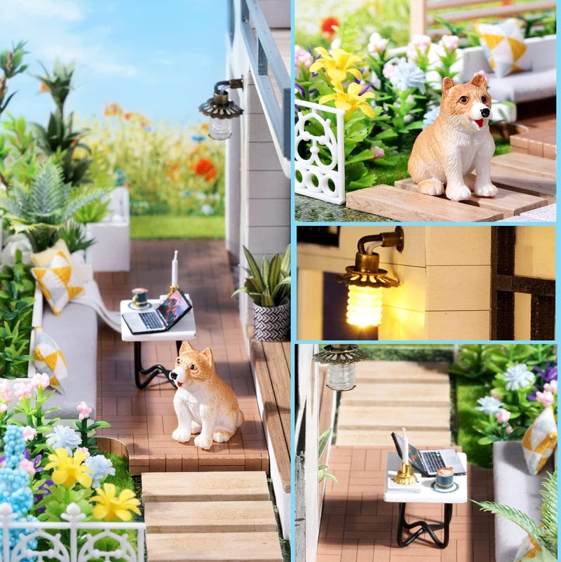 Spilay مجموعة منزل مصغر من DIY للبالغين، تحتوي على صندوق موسيقى وغطاء لمنع التراب، مجموعة حرفية خشبية لتزيين الرفوف، للعرض المنزلي وهدايا إبداعية لمحبي الأعمال اليدوية. - Image 5