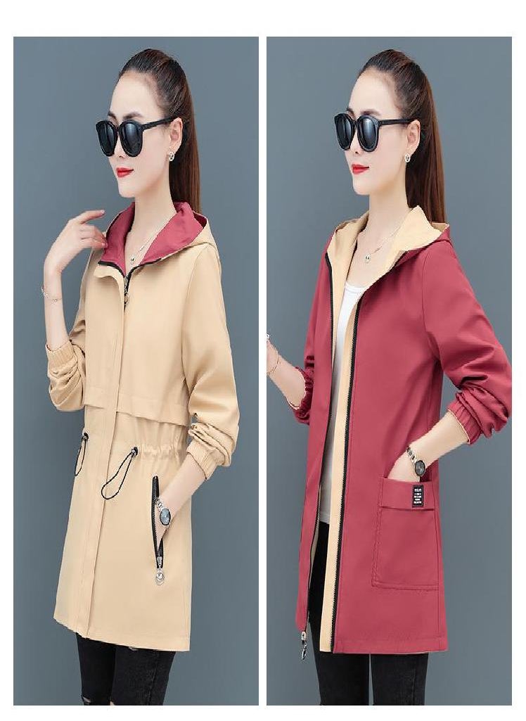 Eckek - Women 'S Windbreaker Jacket Ladies Spring And Autumn Hooded Windbreaker Jacket - Image 1