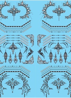 6 pages Burning Man, Gold Temporary Tattoos by Golden Ratio Tats, Masquerade Face Tattoo