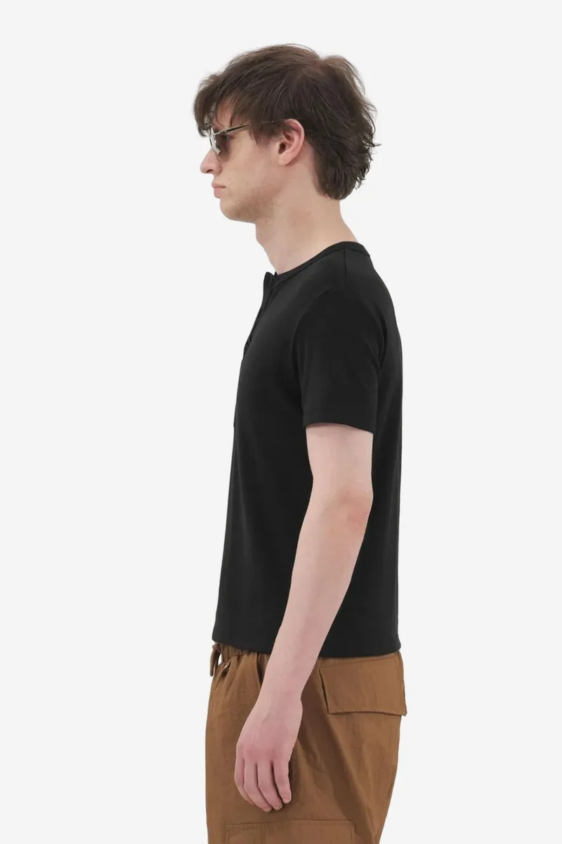 Giesto Black GIESTO Slim Fit Crew Neck Button T-Shirt for Men | Best Price UAE