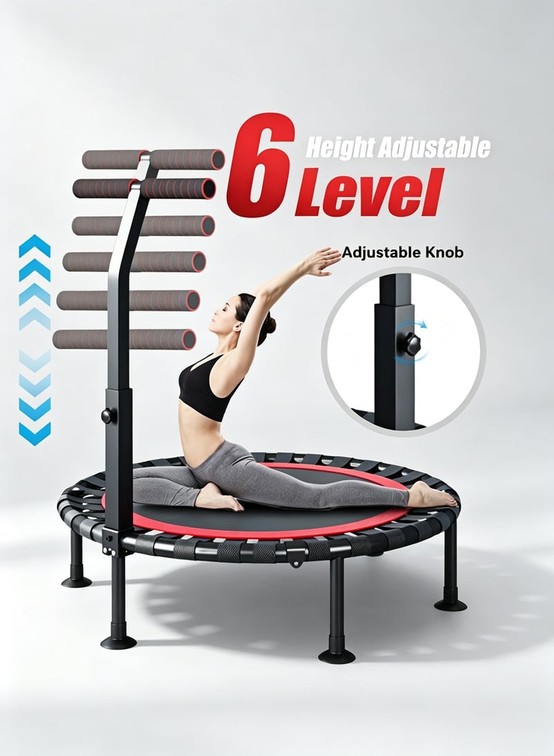 Indoor Exercise Trampoline with Adjustable Foam Handle, Stable & Quiet Rebounder for Adults & Kids - Image 5