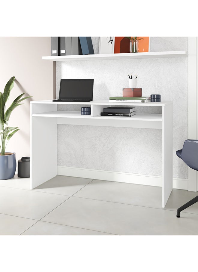 Home Box Home Office Table,Computer Desk Of High Quality And Easy To Install  - Mdp 15Mm Color White 45 x 120 x 78.5 cm 