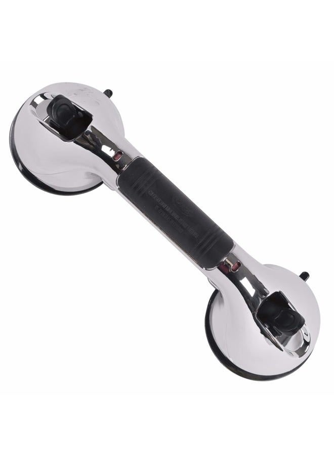 careX Ultra Grip Shower Grab Bar - Shower Handle and Bathroom Bar - 12 Inch Safety Bar With Dual Locking Suction Cups For Bathtubs and Showers, Chrome - Image 1