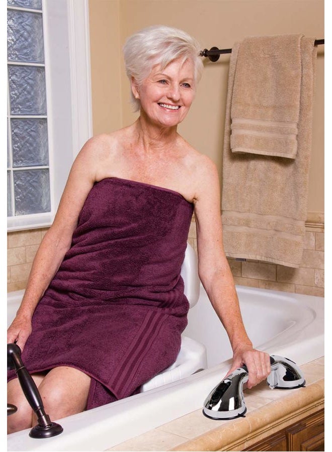 careX Ultra Grip Shower Grab Bar - Shower Handle and Bathroom Bar - 12 Inch Safety Bar With Dual Locking Suction Cups For Bathtubs and Showers, Chrome - Image 5