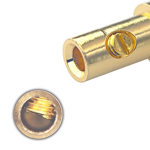 VCELINK 4mm Speaker Banana Plugs-Open Screw Type, Insulated 24K Gold Plated Speaker Wire Banana Plugs Connectors (5 Pairs(10 pcs)) - Image 4