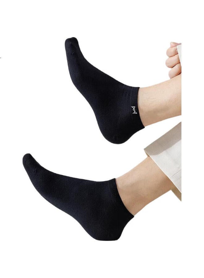 Miiow 10 Pairs Men'S Socks Men'S 100% Cotton Summer Antibacterial Odor-Resistant Short Socks Sweat-Absorbing Business Boat Socks Men - Image 3