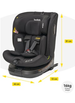 Jovikids Rotating Ranger TT ISOFIX Car Seat 360° For Baby, 40 - 150 CM, 0- 12  Years, ECE R129/E4 I-size, Fixations ISOFIX, Top Tether - Black  - Image 4