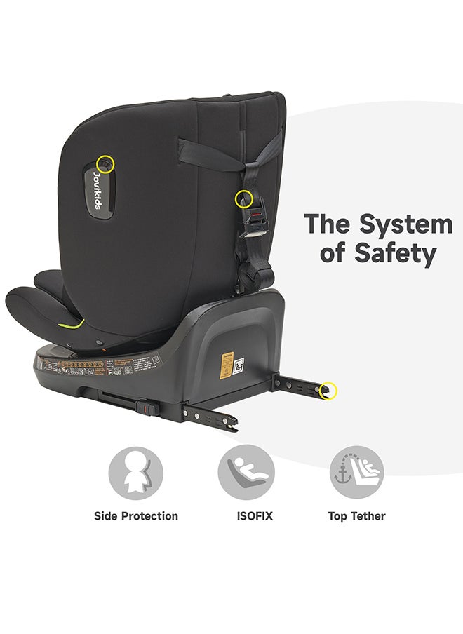 Jovikids - Rotating Ranger TT ISOFIX Car Seat 360° For Baby, 40 - 150 CM, 0- 12  Years, ECE R129/E4 I-size, Fixations ISOFIX, Top Tether - Black - Image 1