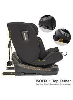 Jovikids Rotating Ranger TT ISOFIX Car Seat 360° For Baby, 40 - 150 CM, 0- 12  Years, ECE R129/E4 I-size, Fixations ISOFIX, Top Tether - Black  - Image 5
