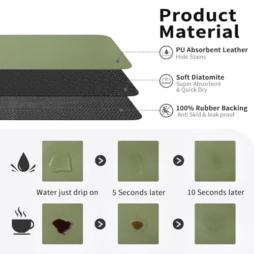 HotLive Coffee Mat - Absorbent Hide Stain Rubber Backed Dish Drying Mat for Kitchen Counter - Bar Mats for Countertops Accessories Fit Under Coffee Maker Espresso Machine - Image 2