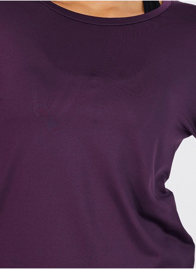 Styli Double Layer Open Back Long Sleeves Yoga Top