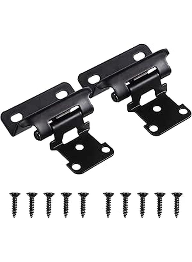 Black Soft Close Overlay Cabinet Hinges Half Overlay Self Closing Kitchen Door Hinges with Screws - Image 1