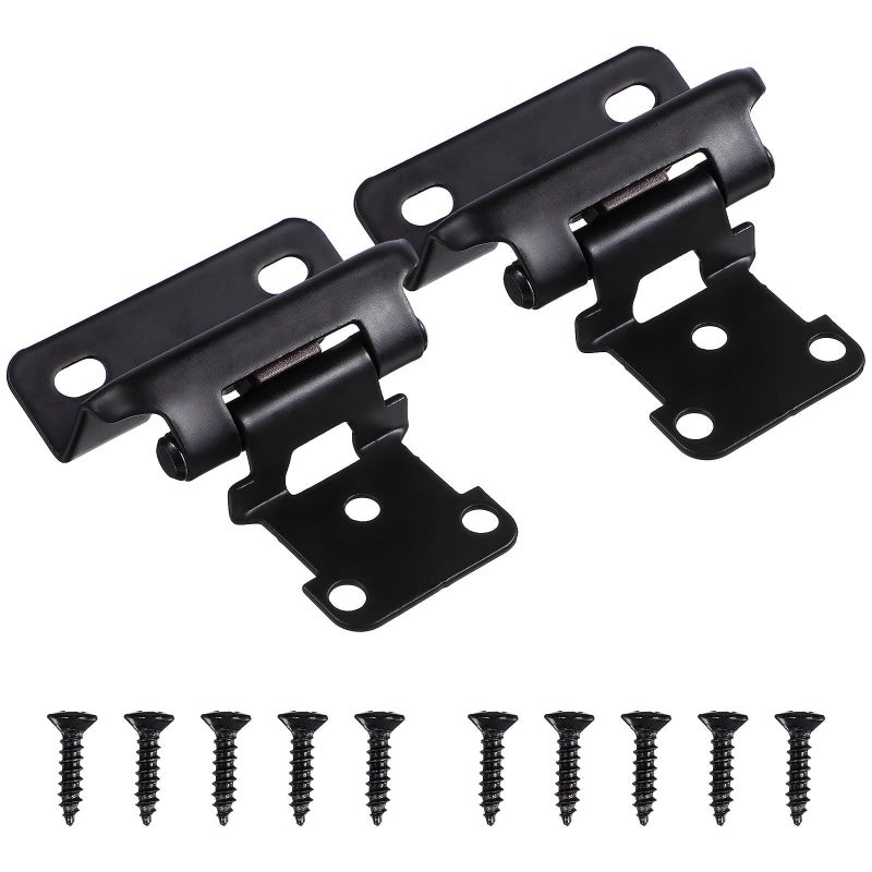 Black Soft Close Overlay Cabinet Hinges Half Overlay Self Closing Kitchen Door Hinges with Screws - Image 2