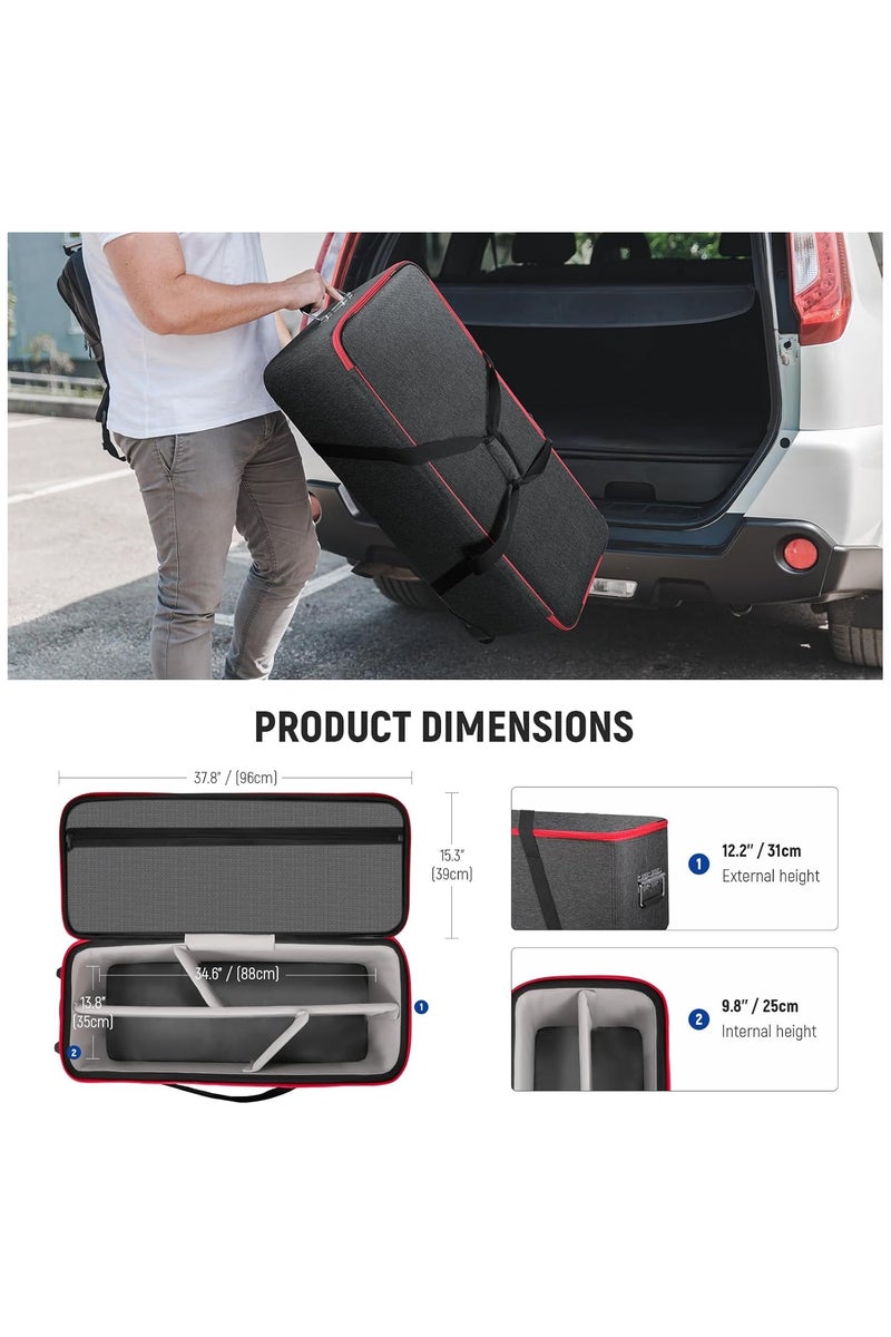 Neewer Trolley Case for Photo Studio Equipment Rolling Tripod Bag with Wheels and Padded Compartments for Light Stands Strobes Photography Accessories PB009 - Image 3