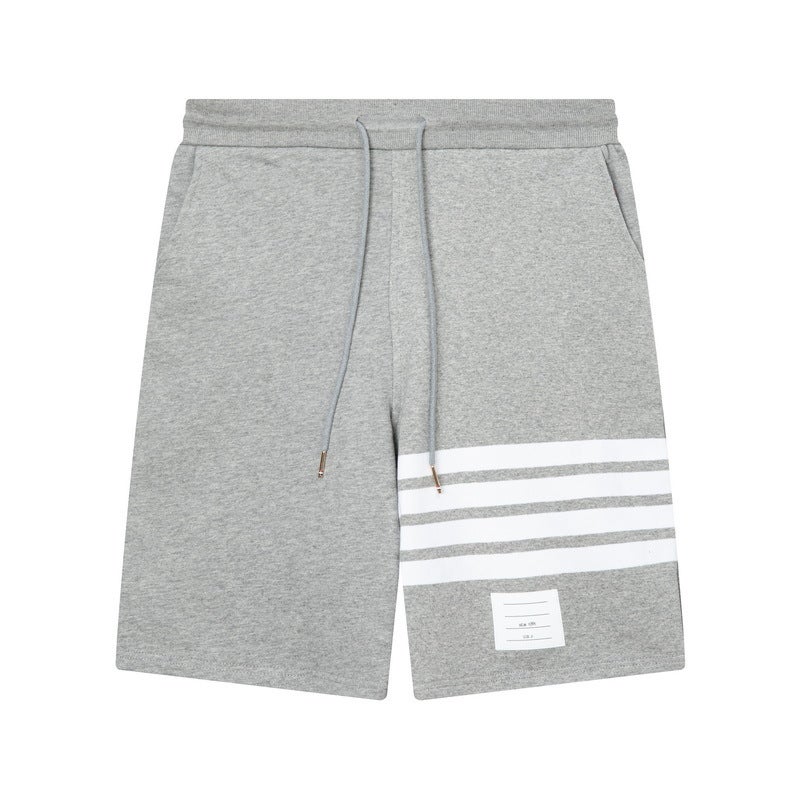 Factory in stock TB JL Cotton Yarn-dyed Four Bar Terry Sports Shorts Trendy Brand Loose Comfortable Five-point Sweater Pants for Men Blue - Image 2