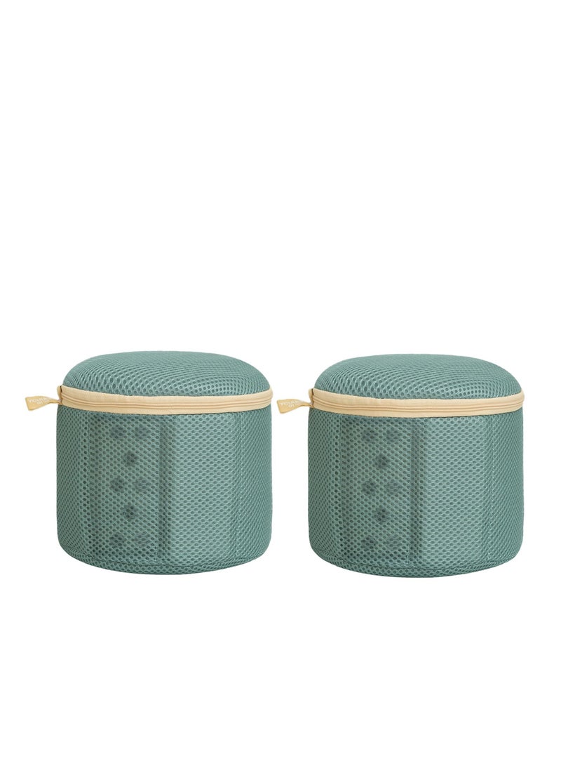 2 Pack Reusable Mesh Laundry Bags with Zippers for Delicates, Lingerie, Baby Clothes, and Hosiery - Perfect for Washing Machine Use - Image 1