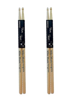 Mike Music 2 Pair Drum Sticks, 5A Classic Maple Drumsticks for Adults Kids and Beginners Wooden Drum Stick 