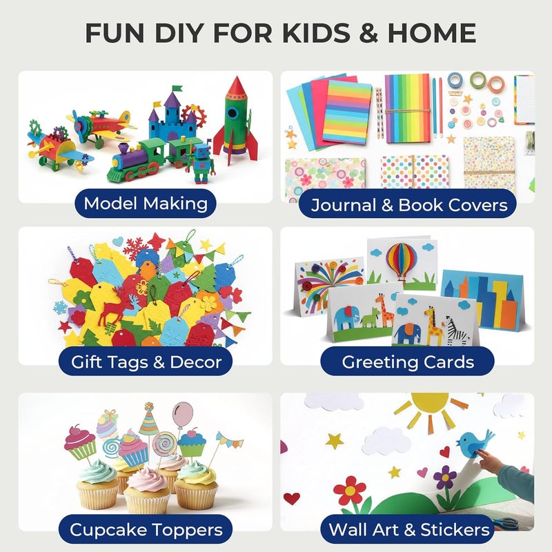 BOOKNOW Colored Cardstock, Includes 40 Sheets 120gsm Multicolor Cardstock Paper and 10 Sheets 250gsm Lightweight Construction Paper for DIY Crafts Scrapbook Making Back to School Supplies - Image 5