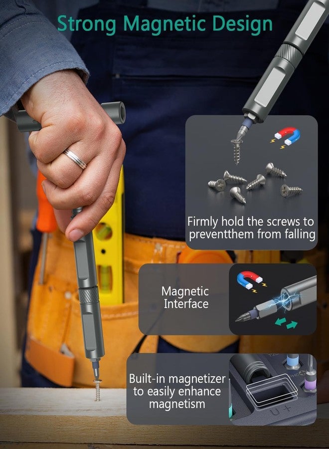 ORIA Ratchet Screwdriver Set, 42 in 1 Magnetic Screwdriver Set, Repair Tool Kit with DIY Rotatable Ratchet Handle, 40 PCS Precision Bits, Storage Case for Home Appliances, Grey - Image 4