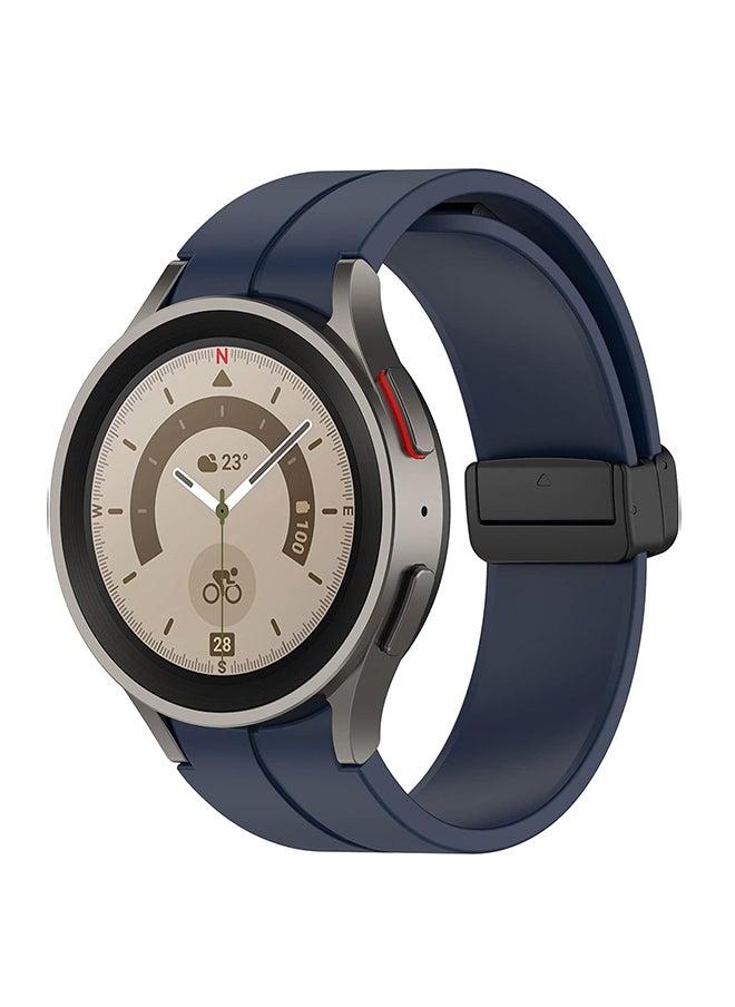 O Ozone For Samsung Galaxy Watch 7 6 5 4 FE 40mm 44mm 45mm/Galaxy Watch 6 4 Classic 43mm 47mm 42mm 46mm 20mm Silicone Strap with Magnetic Buckle-Midnight Blue  - Image 1