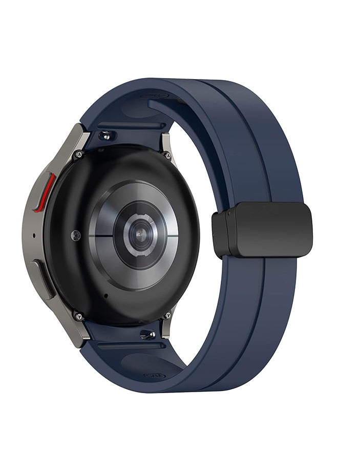 O Ozone For Samsung Galaxy Watch 7 6 5 4 FE 40mm 44mm 45mm/Galaxy Watch 6 4 Classic 43mm 47mm 42mm 46mm 20mm Silicone Strap with Magnetic Buckle-Midnight Blue  - Image 2