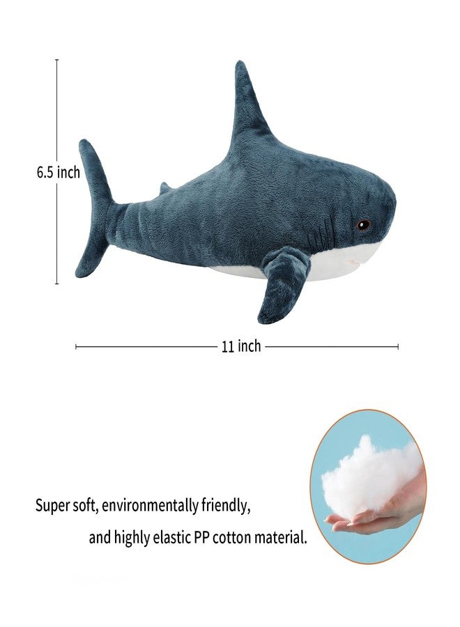 MUPI Shark Stuffed Animal Plush 11" Cute Shark Toy Plush Pillows Soft Cotton Sharks Plushies Ocean Sea Animal Doll Gifts for Boys Girls Kids Adults（Navy Blue） - Image 4