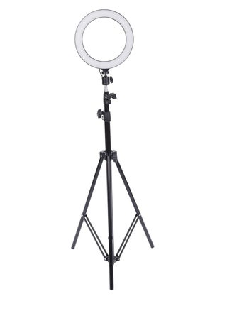 رينج لايت LED 360 درجة للتصوير والبث – قطر 20 سم مع حامل متحرك بطول 2.1 متر – أبيض وأسود - pzsku/Z3F29B3EA361CD7C5D15DZ/45/1748930616/ee2b8cbd-5dab-4be4-8c10-b626e575f940