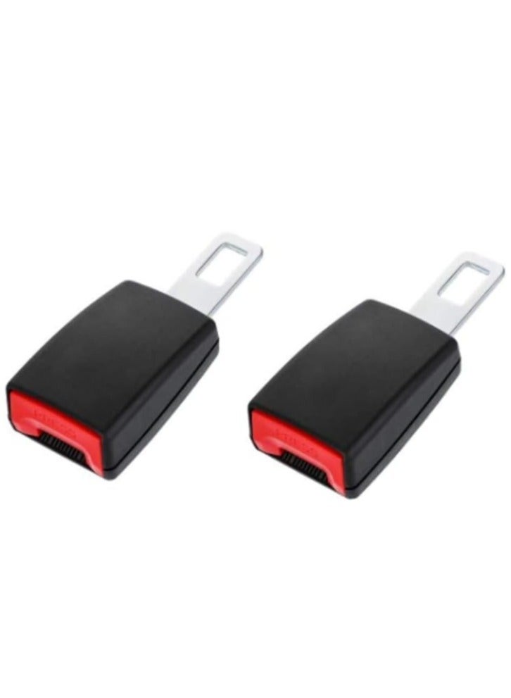 قطعتان من وصلات مشبك حزام الأمان العالمي لمقاعد الأطفال وحزام أمان السيارة وإبزيم سدادة، 12 × 4.7 سم (أسود) - Image 1