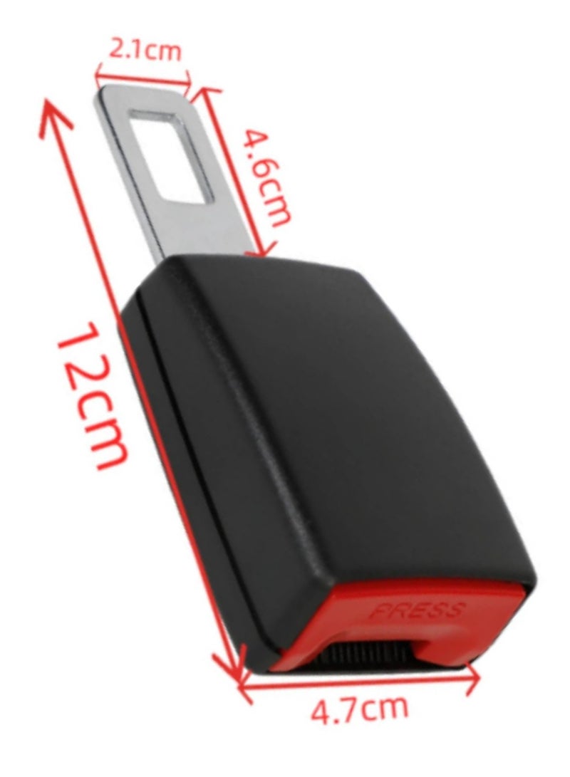 قطعتان من وصلات مشبك حزام الأمان العالمي لمقاعد الأطفال وحزام أمان السيارة وإبزيم سدادة، 12 × 4.7 سم (أسود) - Image 2