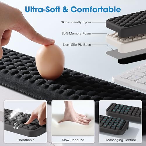 MEKASS L-Shaped Desk Elbow Pad for Desk, Memory Foam Elbow Support Padding with Non-Slip, 2-Piece Ergonomic Desk Edge Cushion, Wrist Comfort Support for Office Home (Honeycomb Texture) - Image 3