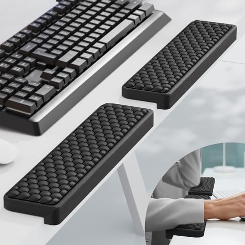 MEKASS L-Shaped Desk Elbow Pad for Desk, Memory Foam Elbow Support Padding with Non-Slip, 2-Piece Ergonomic Desk Edge Cushion, Wrist Comfort Support for Office Home (Honeycomb Texture) - Image 1