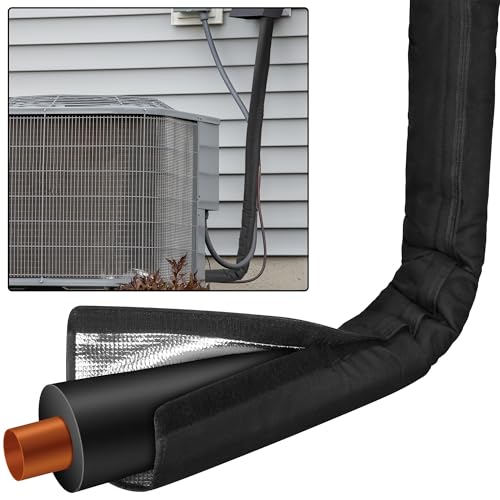 Benasan HVAC Copper Pipe Insulation Cover, 72''x10.2'' Outdoor Mini Split AC Heating System Line Foam Tube Protector Sleeve, Flexible Insulation Wrap for Central Air Conditioner and Heat Pump, Black 1PCS - Image 1