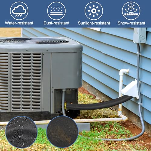 Benasan HVAC Copper Pipe Insulation Cover, 72''x10.2'' Outdoor Mini Split AC Heating System Line Foam Tube Protector Sleeve, Flexible Insulation Wrap for Central Air Conditioner and Heat Pump, Black 1PCS - Image 3