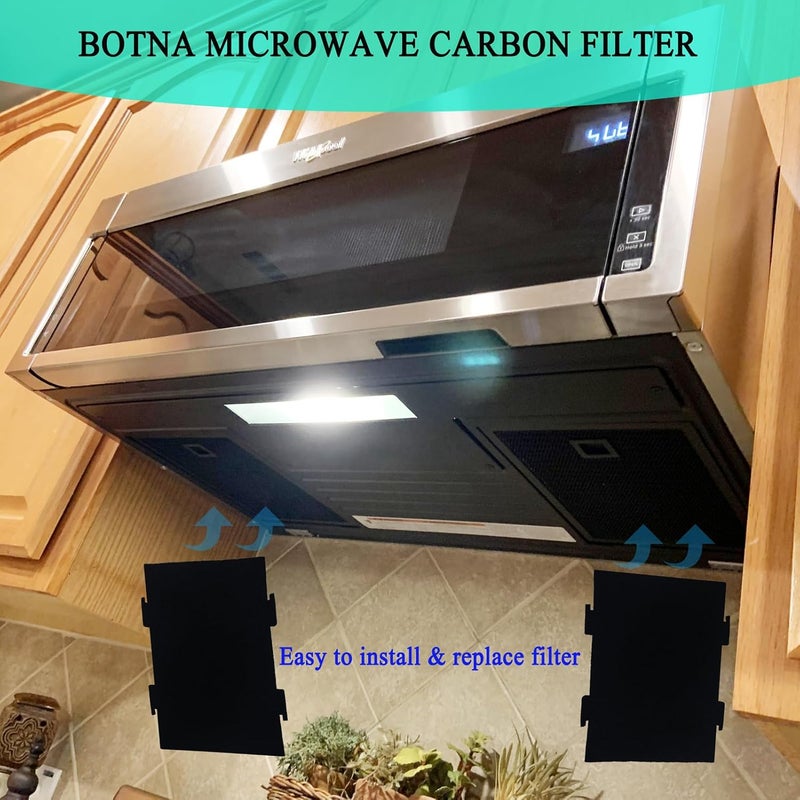 BOTNA Replacement Activated Charcoal Filter Fit for Range Microwave Hood Vent-Compatible with Whirlpool KitchenAid W11282981 KMLS311HBL,4 Pack - Image 4