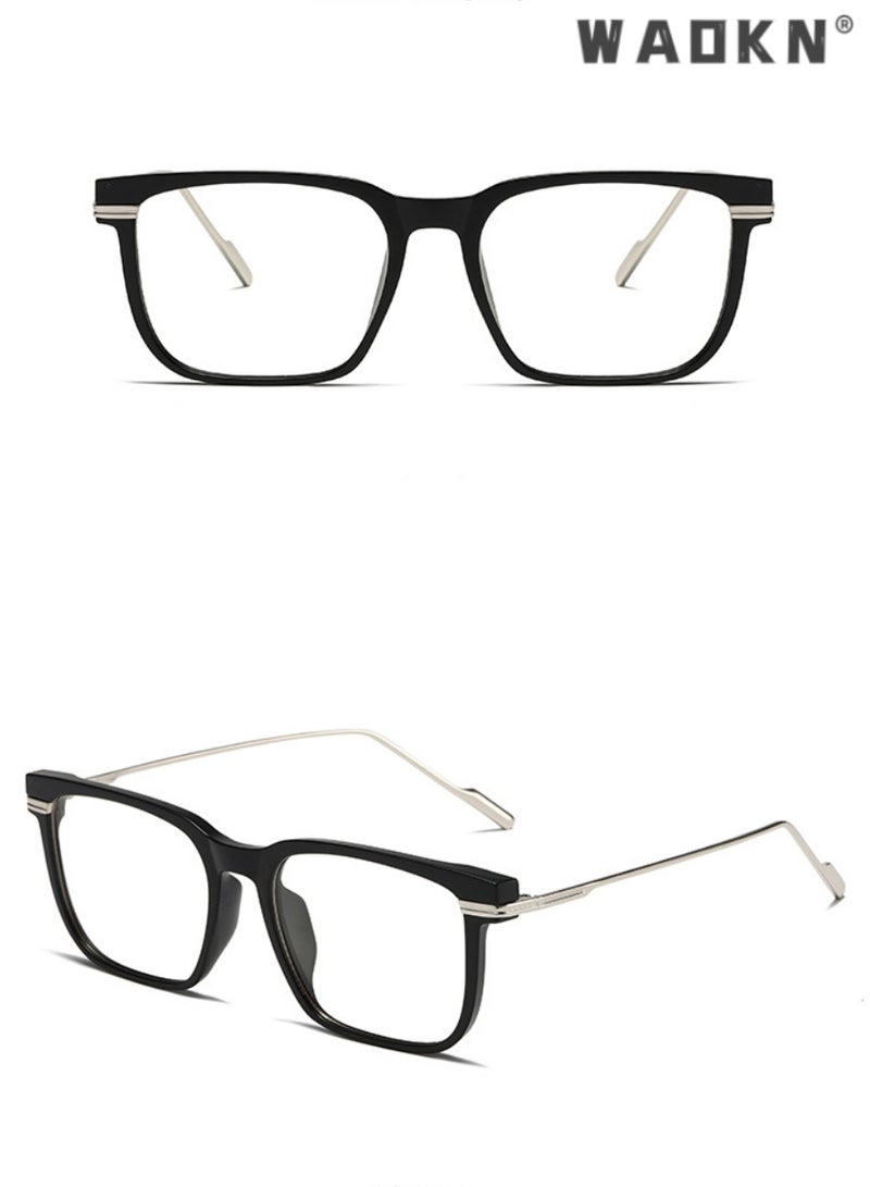WAOKN Blue Light Blocking Glasses Computer Reading Gaming TV Phones Eyeglasses Fashion Anti Eyestrain UV Eyewear for Women Men,Transparent Lenses Eyeglass Suitable for Computer & Gaming  - Image 4