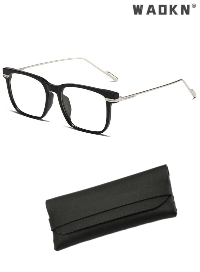 WAOKN Blue Light Blocking Glasses Computer Reading Gaming TV Phones Eyeglasses Fashion Anti Eyestrain UV Eyewear for Women Men,Transparent Lenses Eyeglass Suitable for Computer & Gaming  - Image 1