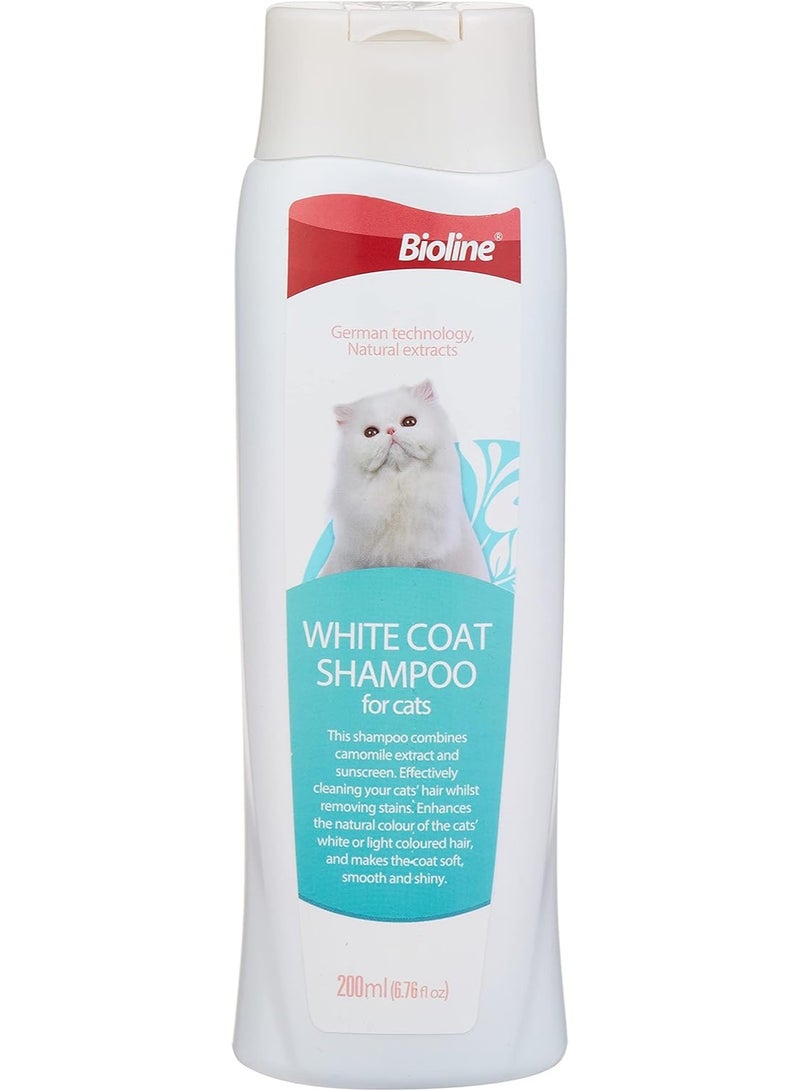 Bioline White Coat Shampoo For Cat 200 Ml, Multicolor - Image 1