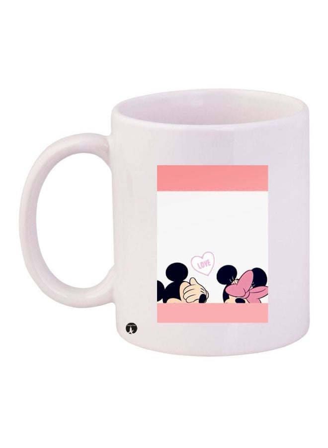 RYN Mickey Mouse Printed Coffee Mug White/Black/Pink 