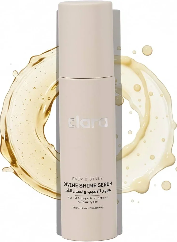 Clara Clara Hair Serum for Dry Damaged Hair – Anti Frizz, Macadamia & Linseed Oil – Smoothing Hair Serum for Shine, Frizz Control & Heat Protection – Leave In Serum