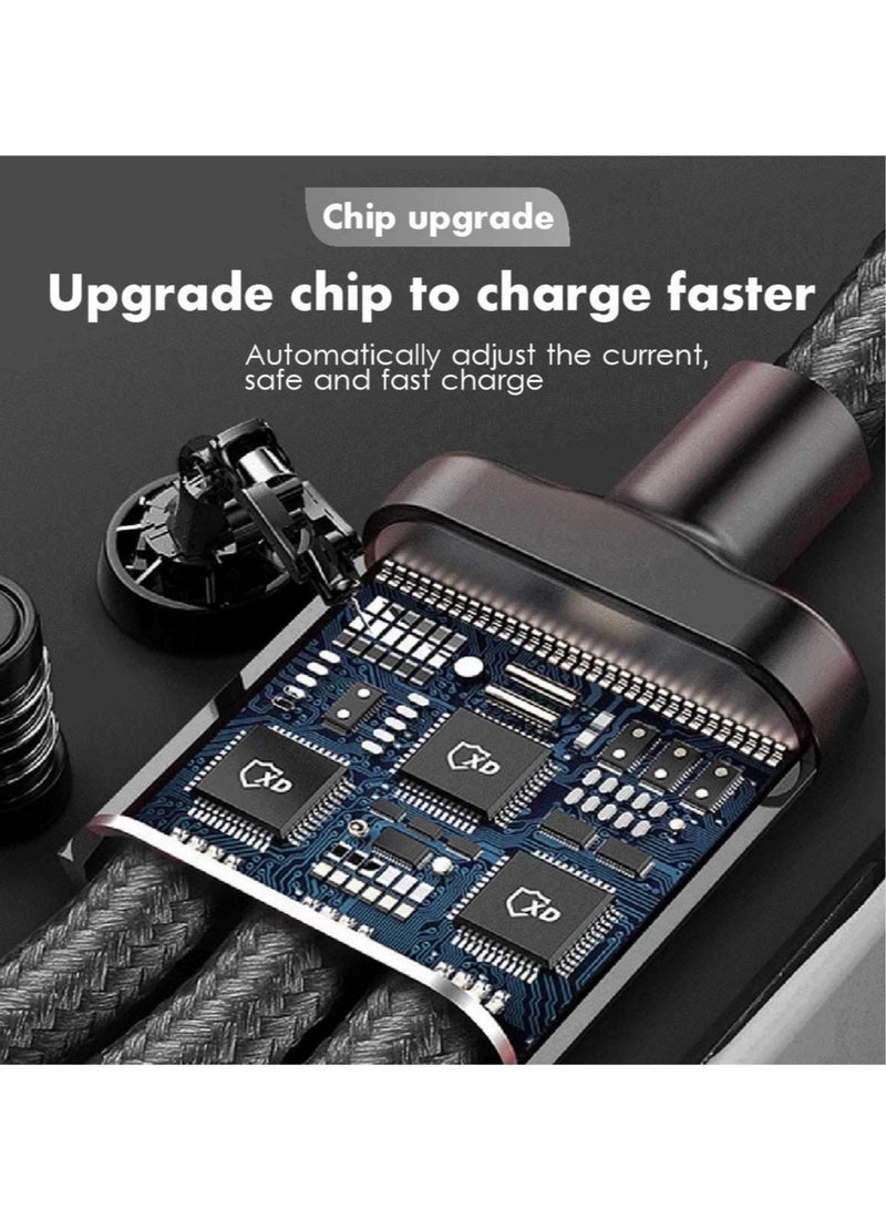 Multi Charging Cable 4Ft 3 in 1 with USB Type C Cable Compatible with Galaxy S10 S9 Plus Note9 Z OnePlus 8T,Micro Cable for Galaxy S7 Edge S6,Nexus,Xbox,PS4 USB Chargers(BLACK) - Image 3