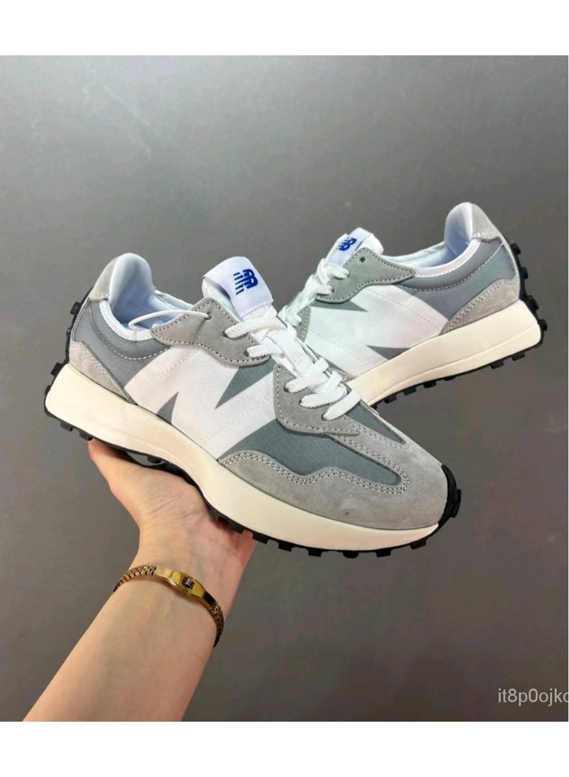 NB New Balance 327 Retro Casual Shoes Low Top White Grey - Image 2
