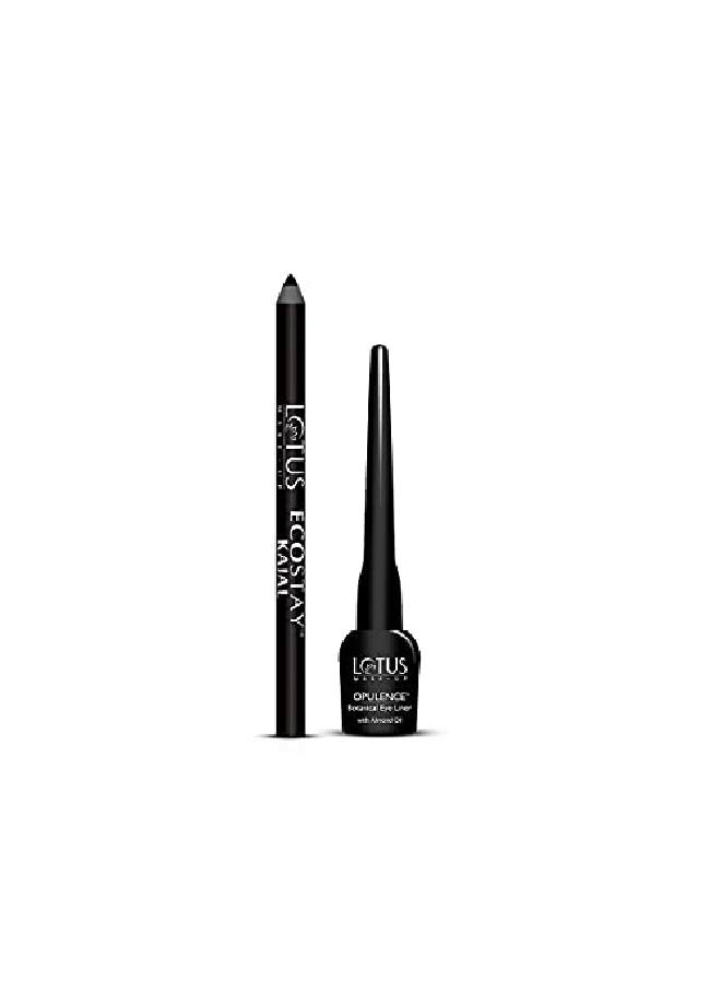 Lotus Makeup Makeup Eye Combo | Ecostay Kajal Pencil Stick | Opulence Eye Liner | 5.2G - Image 2
