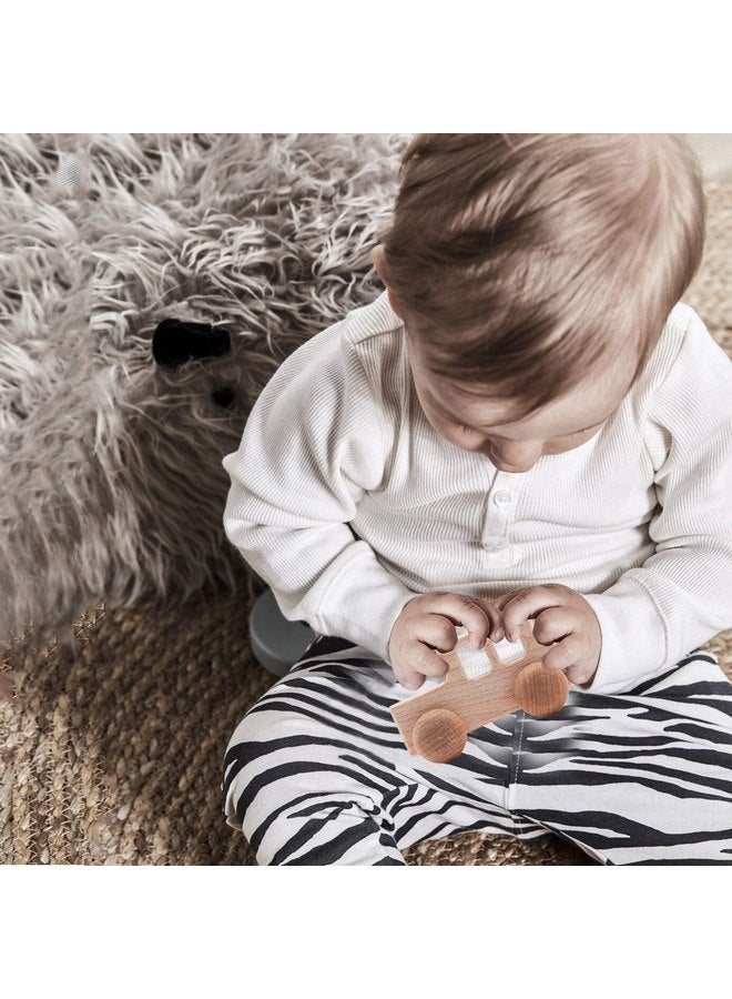 بروميس بيبي 2 قطعة من خشخيشات التسنين الخشبية على شكل شاحنة للأطفال مستوحاة من مونتيسوري، ألعاب التسنين التي يتم دفعها كهدية استحمام مثالية للطفل - Image 3