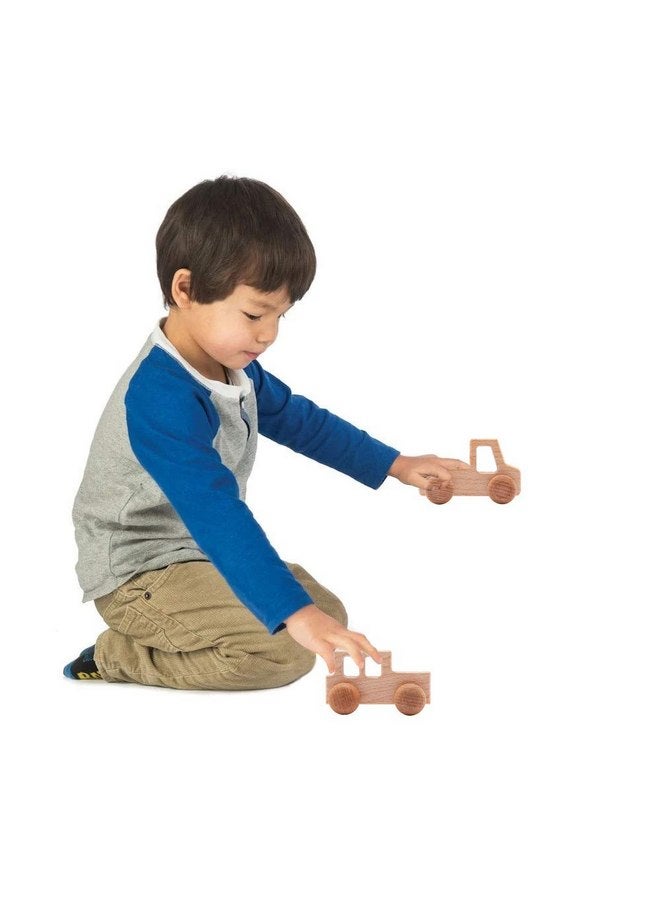 بروميس بيبي 2 قطعة من خشخيشات التسنين الخشبية على شكل شاحنة للأطفال مستوحاة من مونتيسوري، ألعاب التسنين التي يتم دفعها كهدية استحمام مثالية للطفل - Image 5